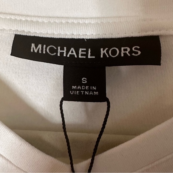 Michael Kors Men’s V-Neck Cotton T-Shirt White Size Small - Picture 7 of 8